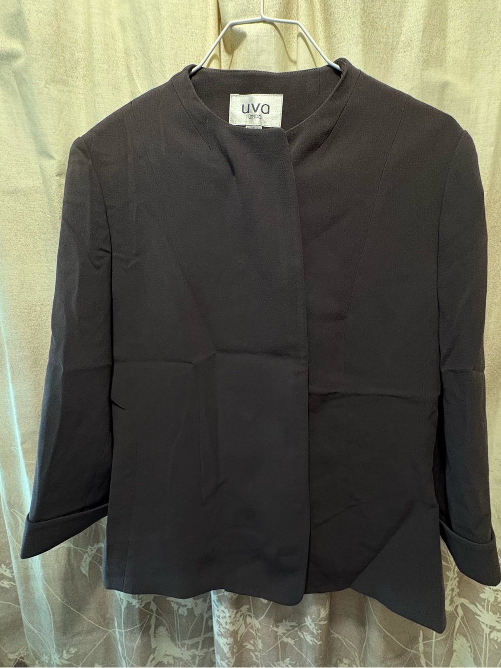 Women's Black Collarless Blazer